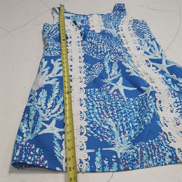 Lilly Pulitzer Blue and White Mini Dress Sz 4 Gentle Used - Picture 13 of 14